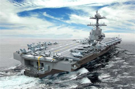 100,000-Tonne $13 Billion GAC USS Gerald R. Ford, a SUPERCARRIER, departs from port and begins ...