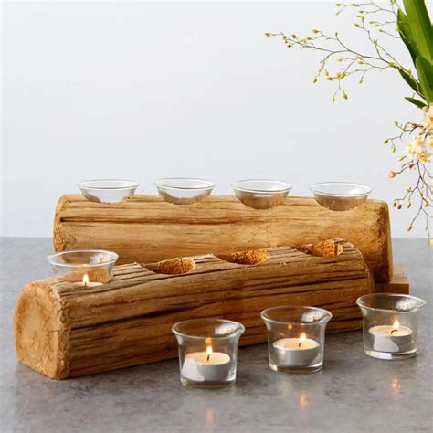 Christmas Innovative Four hole Wooden Candle Holder Festival Candle ...