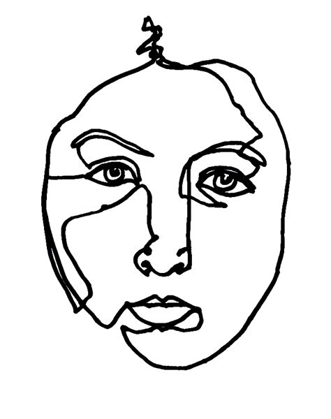 Continuous Line Drawing Face | Free download on ClipArtMag