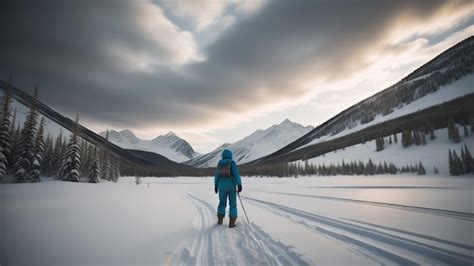 Premium AI Image | Snowshoeing in Banff National Park generative ai