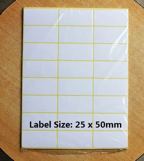 Blank White Sticky Labels 25 x 50mm Price Code Plain Stickers Tag Self Adhesive 3 To 10 Sheets ...