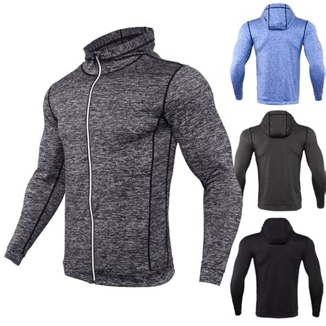 Mens Running Jackets Fitness Sports Coat Soccer Football Training Gym ...