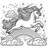 Magical Unicorn Coloring Pages  Printable Leaping Unicorns With Stars sketch template