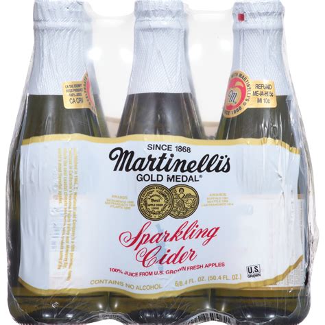 Martinelli's Gold Medal Sparkling Apple Cider with 100% Pure Apple Juice, 10 oz, 6 Ct - Walmart.com