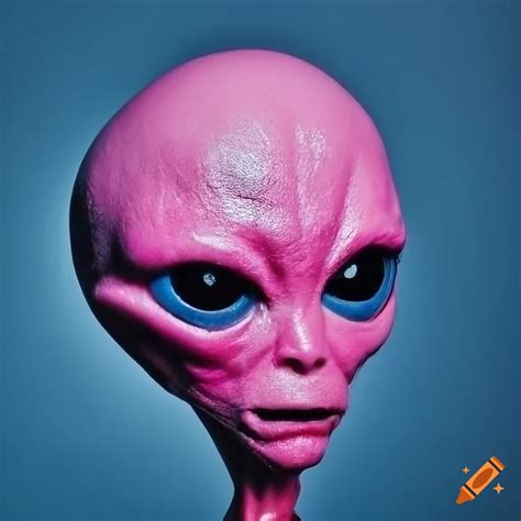 Portrait of a lifelike pink alien with striking features on Craiyon