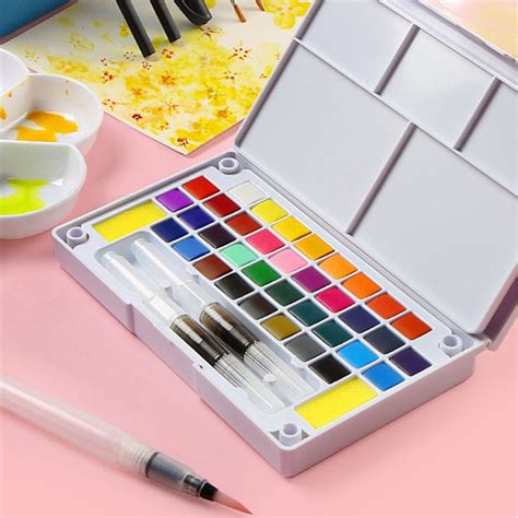 12/18/24/36Color Transparent Solid Watercolor Portable Watercolor Paint ...