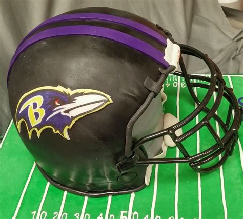 a football helmet with the baltimore ravens on it