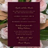 Coral Formal Calligraphy Elegant Wedding Invitation | Zazzle