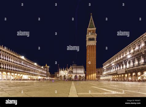 San Marco square, Venice Italy. Night view Stock Photo - Alamy