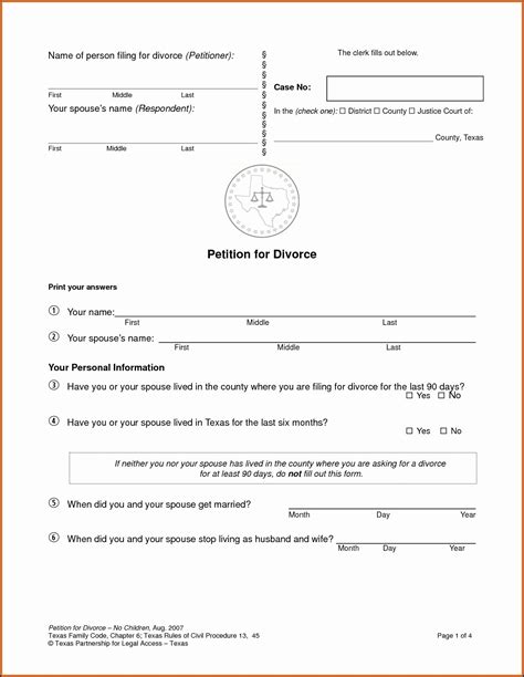 Texas Final Divorce Decree Example - Template 2 : Resume Examples #0g27gD62Pr