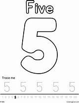 Number 5 Coloring Page sketch template