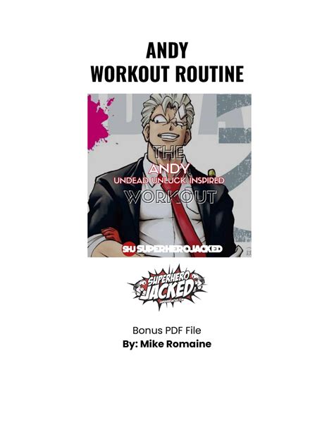 Andy Inspired Workout PDF - ANDY WORKOUT ROUTINE Bonus PDF File By ...