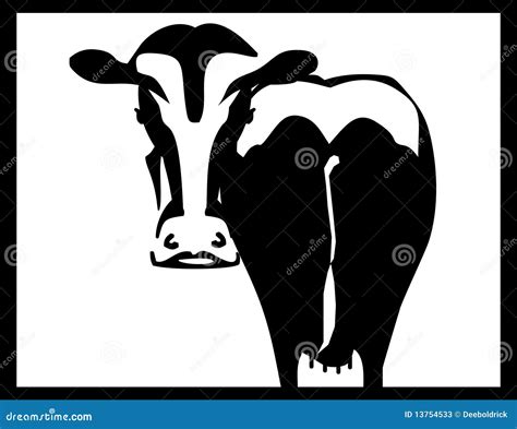 Black And White Cow Silhouette Stock Photos - Image: 13754533