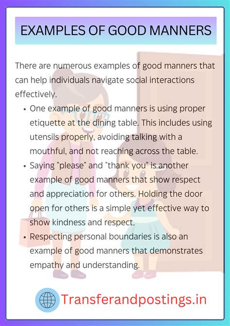 Good Manners Essay: Importance Of Politeness In Daily Life - Transfer and Postings