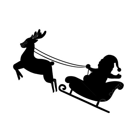 Santa Claus Sleigh Silhouette PNG Transparent, Winter Christmas Santa ...