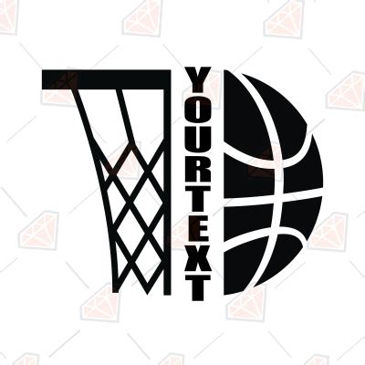 Half Basketball Hoops Monogram SVG Cut File | PremiumSVG