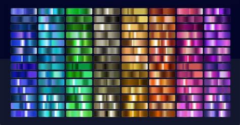 Premium Vector | Metal gradient. Metallic Swatches color gradient set ...