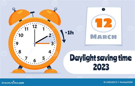 Daylight Saving Time March 12, 2023 Concept. Stock Vector ...