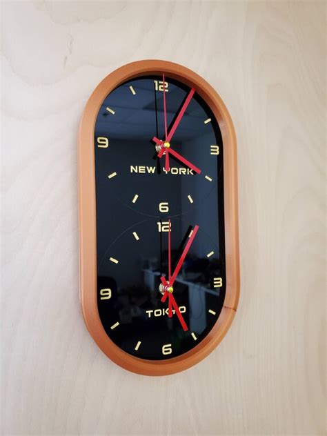 Gorgeous Dual Time Zone Wall Clock Customize Time Zone - Etsy