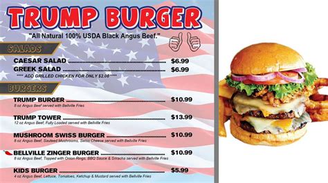 Trump Burger Menu - Burgers,... - Trump Burger of Bellville