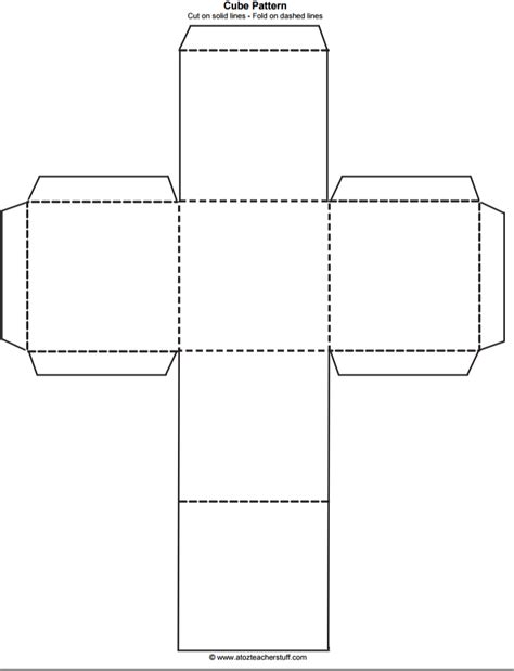 Printable Cube Pattern or Template | ลูกเต๋า, โฟนิกส์, กิจกรรมสำหรับเด็ก