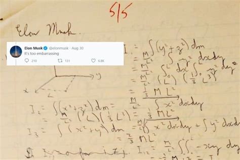 Elon Musk's 'Embarrassing' Physics Homework Goes Viral. Twitter Asks 'What Grade Did You Get?'