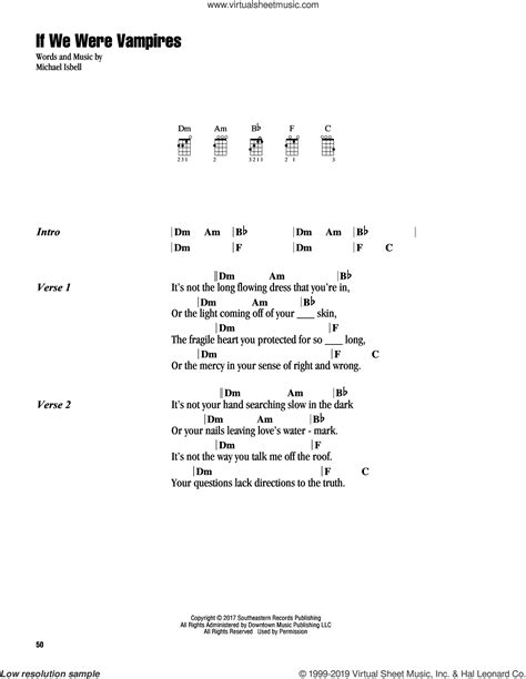 If We Were Vampires sheet music for ukulele (chords) (PDF)