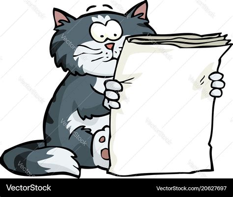 Cat Reading Newspaper - Cat's Blog