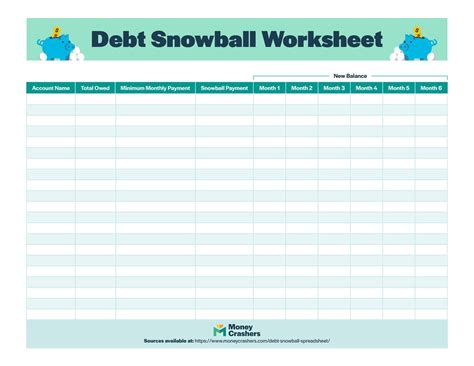 Free Printable Debt Snowball Templates [PDF, Excel] Worksheet