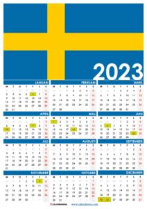 Kalender 2023 Sverige Med Helgdagar Och Veckonummer