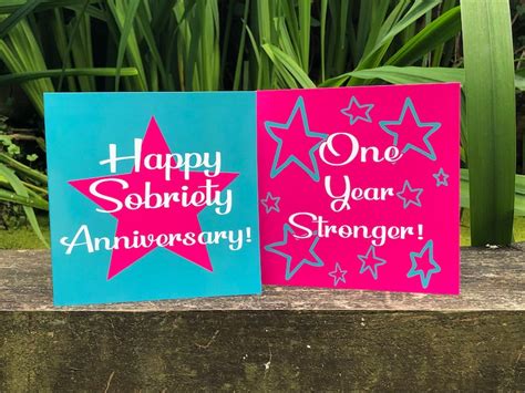 Happy Sobriety Anniversary Card mental Health, Sobriety Card, Recovery, AA, Teatotal ...