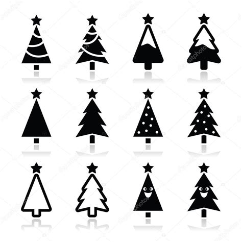 Christmas tree vector icons set — Stock Vector © RedKoala #34436811