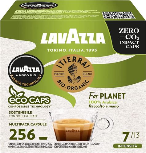 Lavazza A Modo Mio Tierra for Planet, 256 Capsule Compostabili Caffè ...