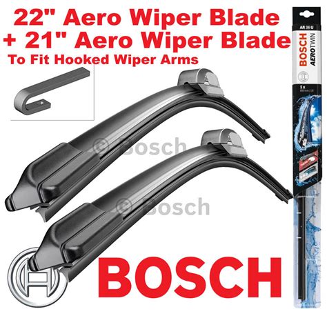 Bosch AeroTwin Front Wiper Blades 22" Inch and 21" Inch Pair Hook Type ...