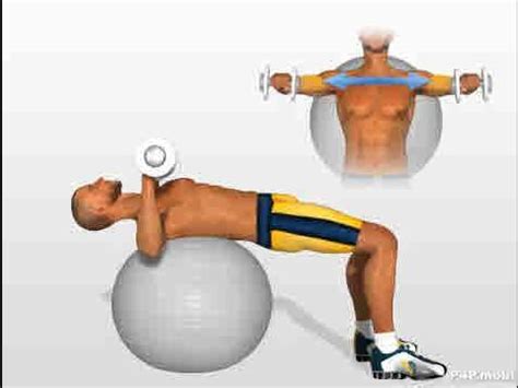 Chest Exercises: Dumbbell Press on swiss ball - YouTube