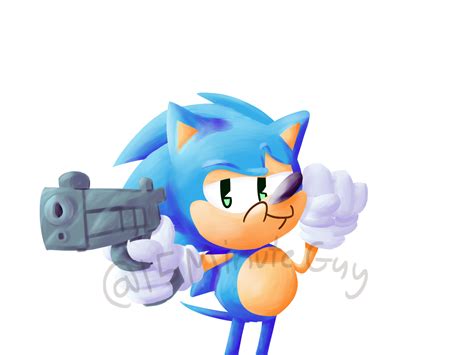 Sonic with a gun (remastered) by 15MinuteGuy on Newgrounds