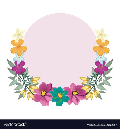 Flowers round frame Royalty Free Vector Image - VectorStock