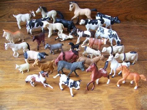 Vintage Toy Plastic Small Plastic Farm Animals set of 31