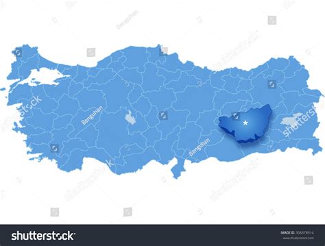 Map Turkey Where Diyarbakir Province Pulled Stock Vector 306378914 ...