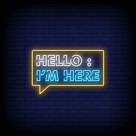 Hello I am Here Neon Signs Style Text Vector Stock Vector ...