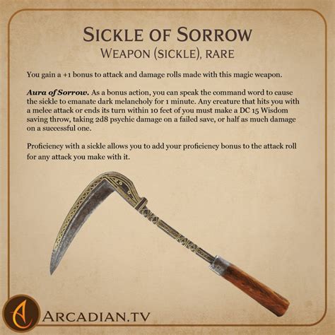 Sickle of Sorrow – new DnD magic weapon - Arcadian Media