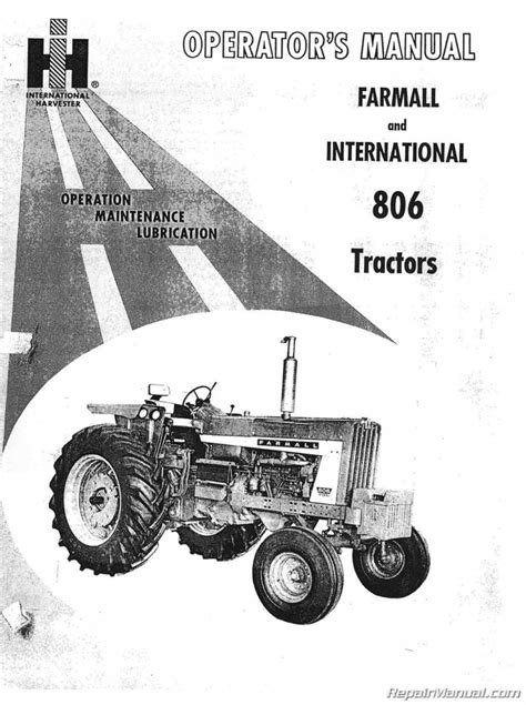 International Harvester Farmall 806 Tractor Operators Manual