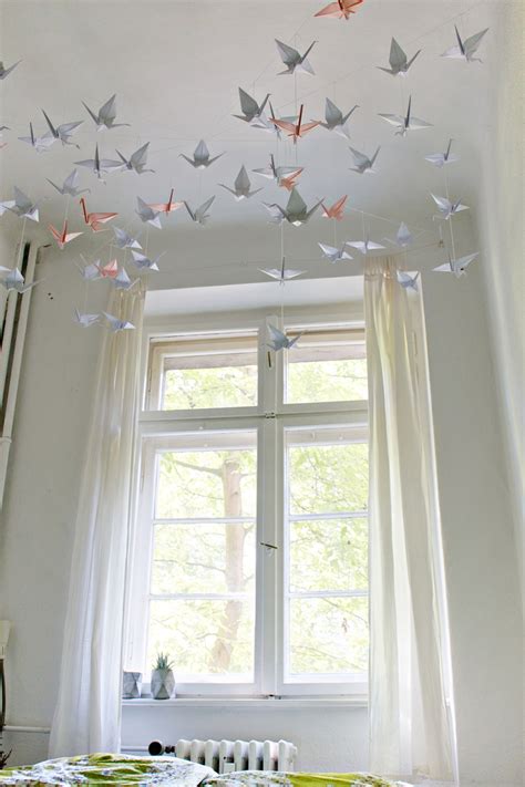 DIY | Renters-Friendly Origami Ceiling Decoration