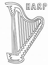 Harp coloring Pages sketch template