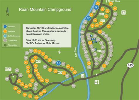 Roan Mountain Campground Map