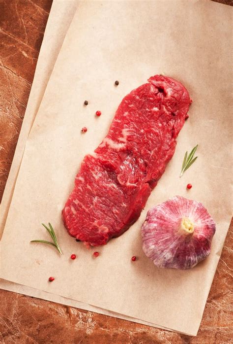 Raw Marbled Meat Steak and Seasonings Stock Image - Image of beef ...