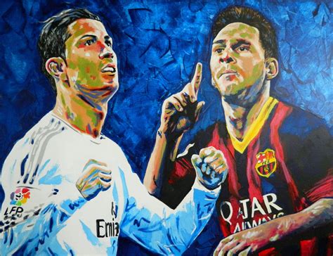 El Classico - Ronaldo vs Messi Painting by scottstrachanartist on DeviantArt