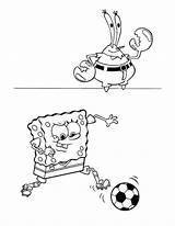 SpongeBob SquarePants And Mr Krabs Playing Football Coloring Page  sketch template