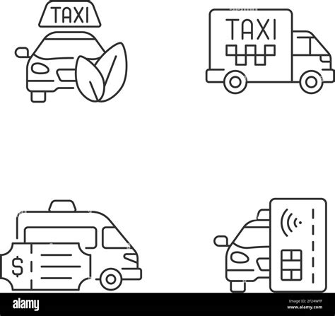 Eco-friendly taxi linear icons set Stock Vector Image & Art - Alamy