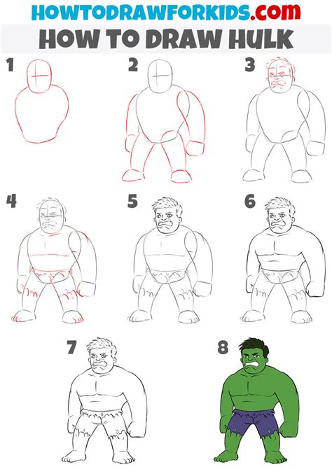 How to Draw Hulk for Kids - Easy Step-By-Step Drawing Tutorial